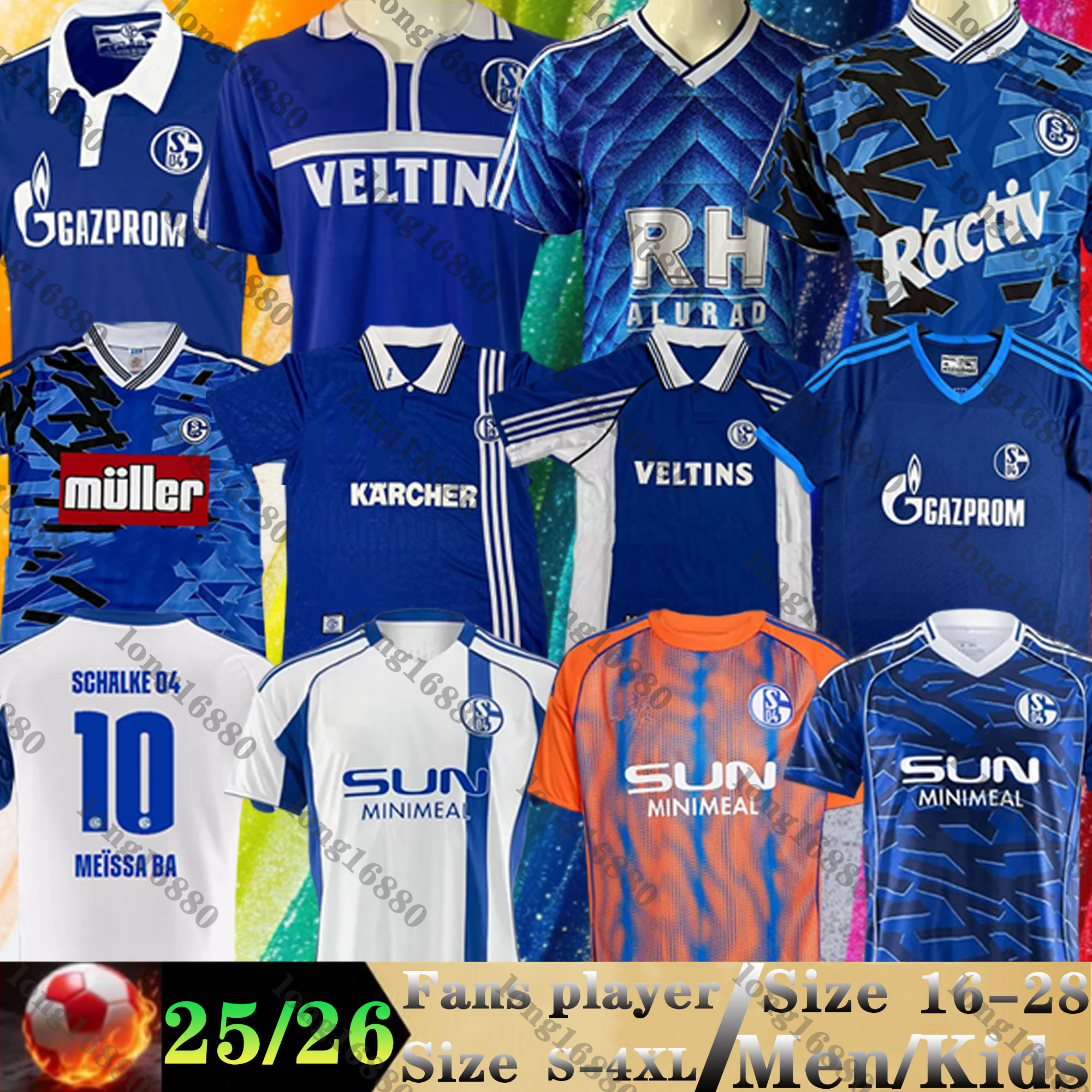 25 26 Schalke FC 04 Soccer Jerseys Retros 88 89 98 00 01 02 10 11 12 SCHALLENBERG SYLLA KARAMAN HAMACHE BACHMANN MATRICIANI WASINSKI 2025 2026 Home Football Shirts Men