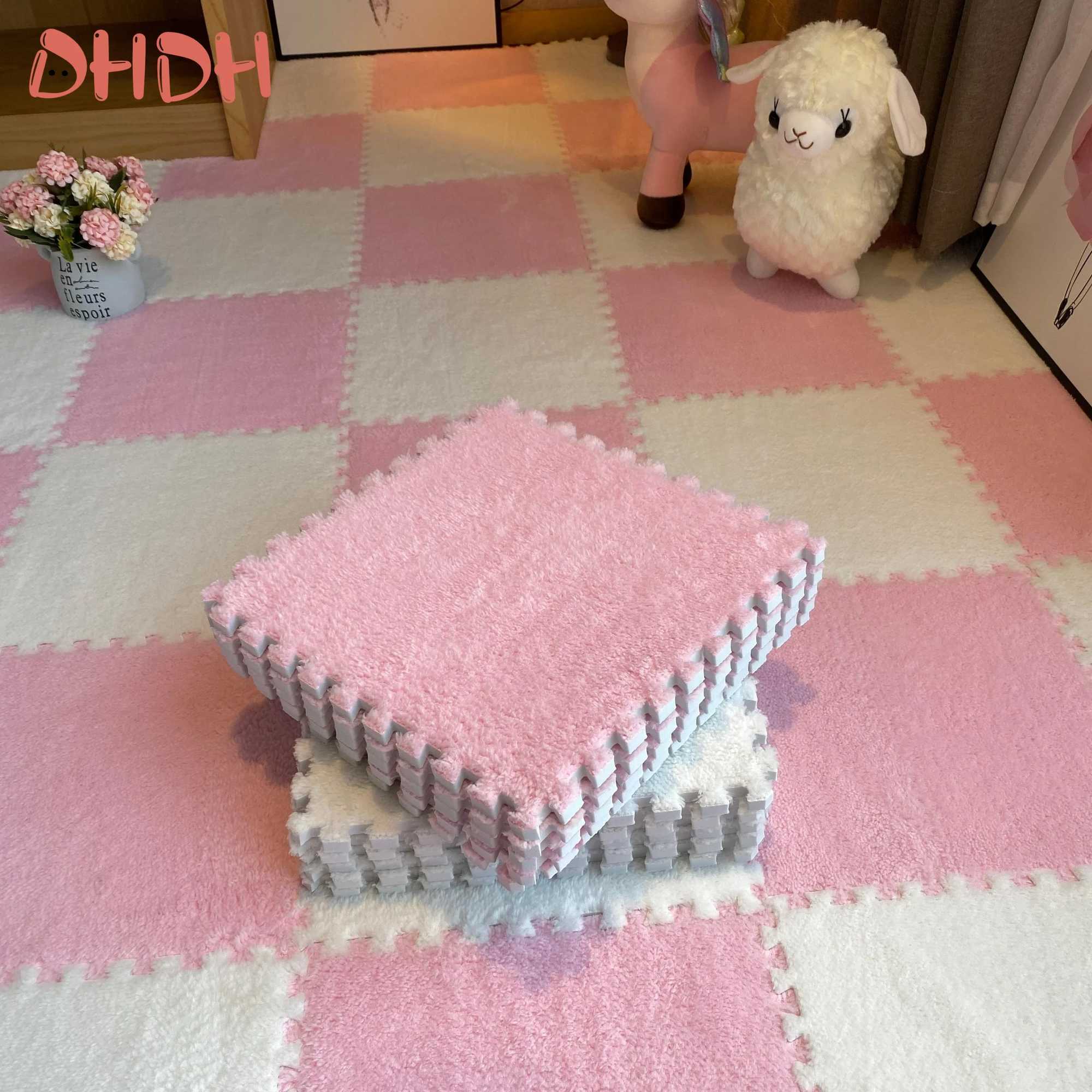 1020PCS Soft Plush Kids Carpet Baby Play Mat Childrens Rugs Toys EVA Foam Childrens Mat Puzzle Interlock Floor Mats 3030 CM C250926