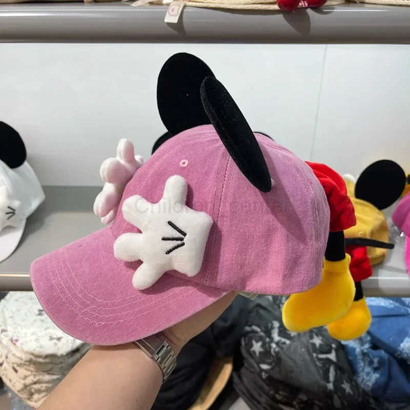 Disney Girls Cute Cartoon Mouse Ears Baseball Cap Anime Duckbill Style Y2K Outdoor Fashion Sunscreen Sunshade Trendy Cap for Women H250926