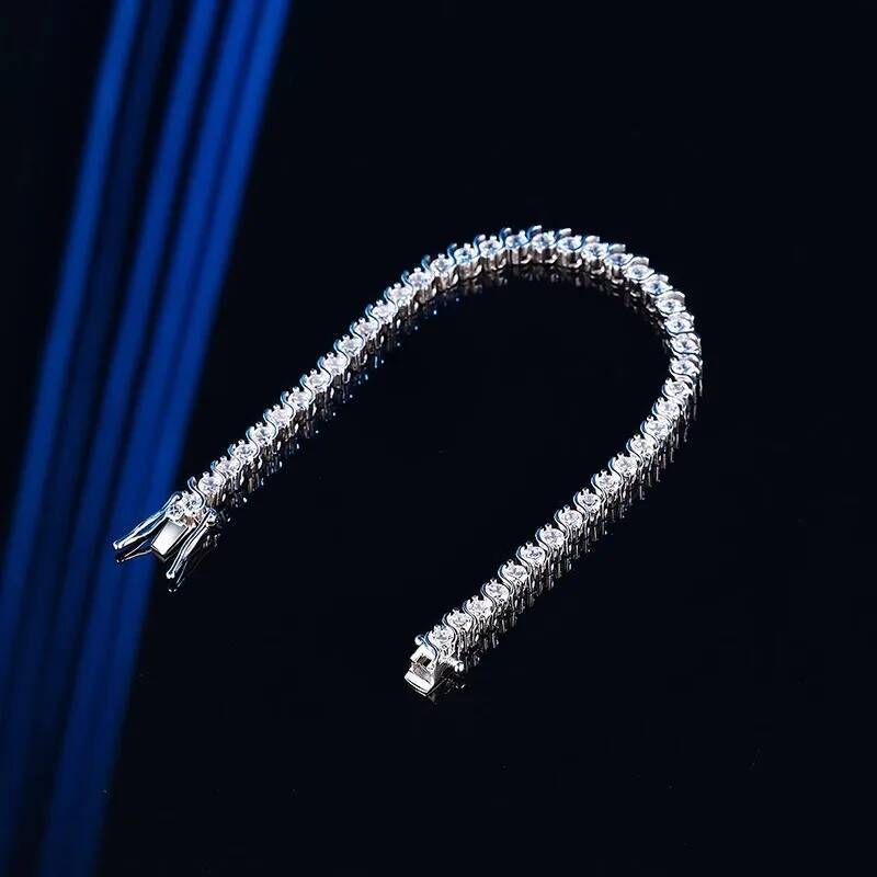2025 Luxury 18K Gold Plated 3mm4mm Full Diamond Tennis Bracelet Gold Silver Plated Unisex Statement Jewelry for Wedding Party