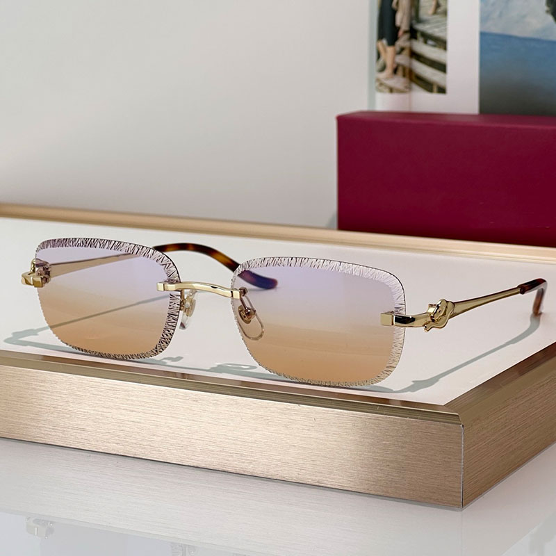 Fashionable and versatile borderless acetate fiber sunglasses luxurious designer sunglasses womens and mens sunglasses 0281O UV400 with box