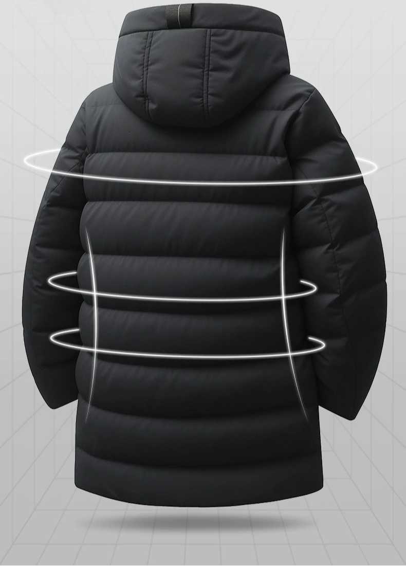 Long Down Jacket Men Thicken Warm Winter Coat Hooded GreenDuck Down Parkas Pure Color Casual Overcoat Outdoor Couple Clothes W250926
