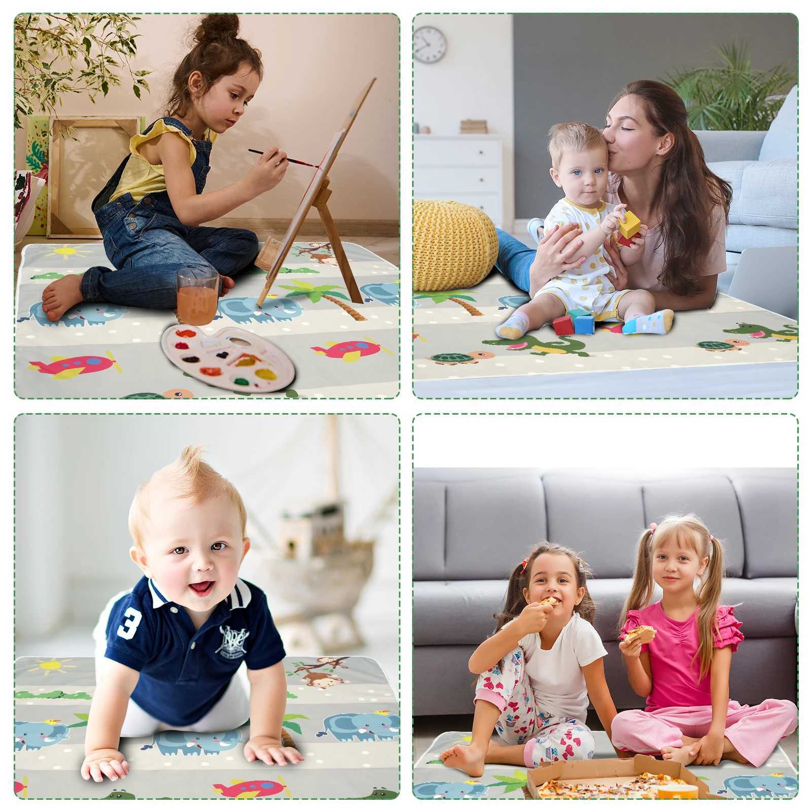 Baby Splat Mat for Under High Chair Anti Slip Washable Waterproof Floor Splash Mat Foldable Crawling Carpet Kid Game Baby Mat Y250926
