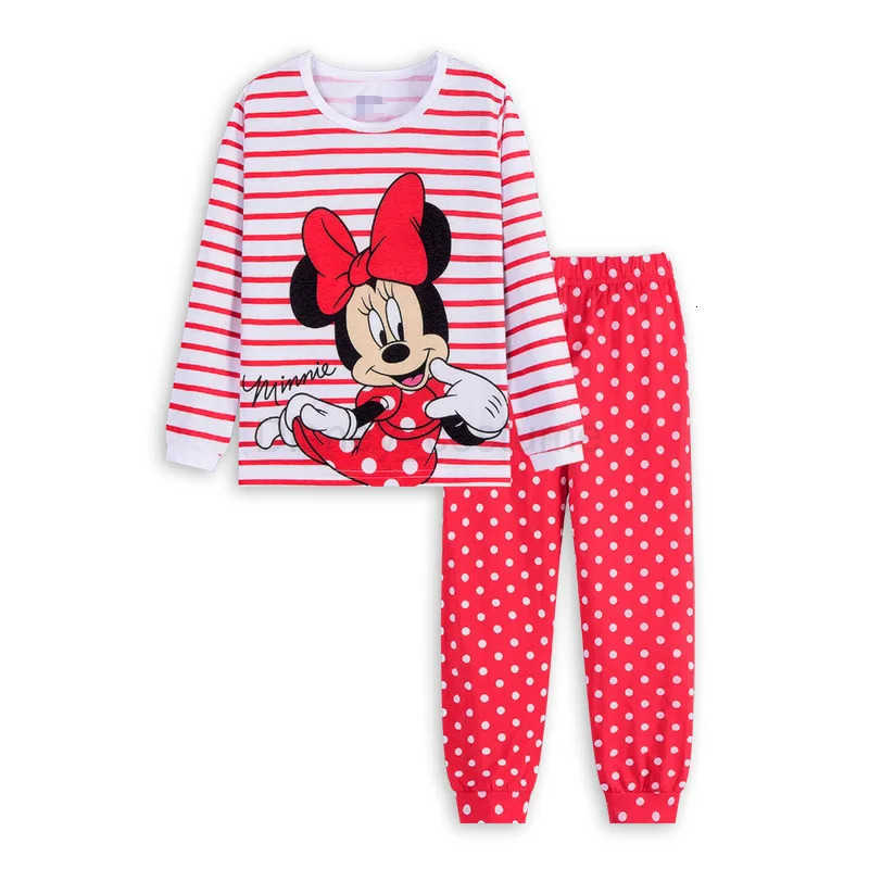 Disney 2024 Kids Pajamas Set Children Sleepwear Cartoon Mickey Minnie Mouse Pyjamas Pijamas Baby Boys Girl Cotton Nightwear Clothes Set H250926