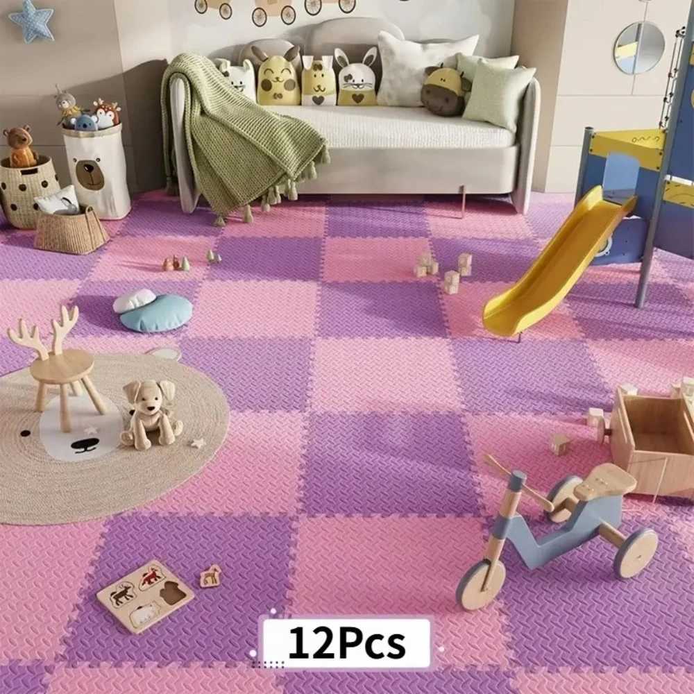 12 Pcs Home Foam Flooring EVA Foam Patchwork Floor Carpet Soft Non Slip Thickened Crawling Mat Childrens Play Mat Home Decor C250926