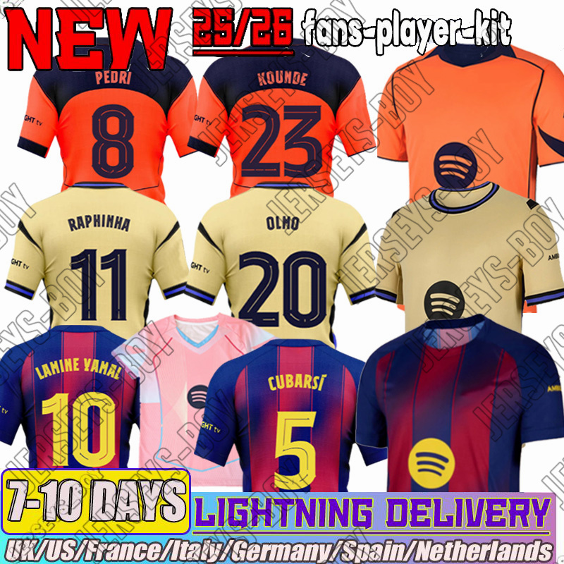 Soccer Jerseys football kits LAMINE YAMAL jersey RAPHINHA PEDRI GAVI football kit RASHFORD LEWANDOWSKI R.Araujo F. DE JONG GAVI KOUNDE barcalona jersey 25 26