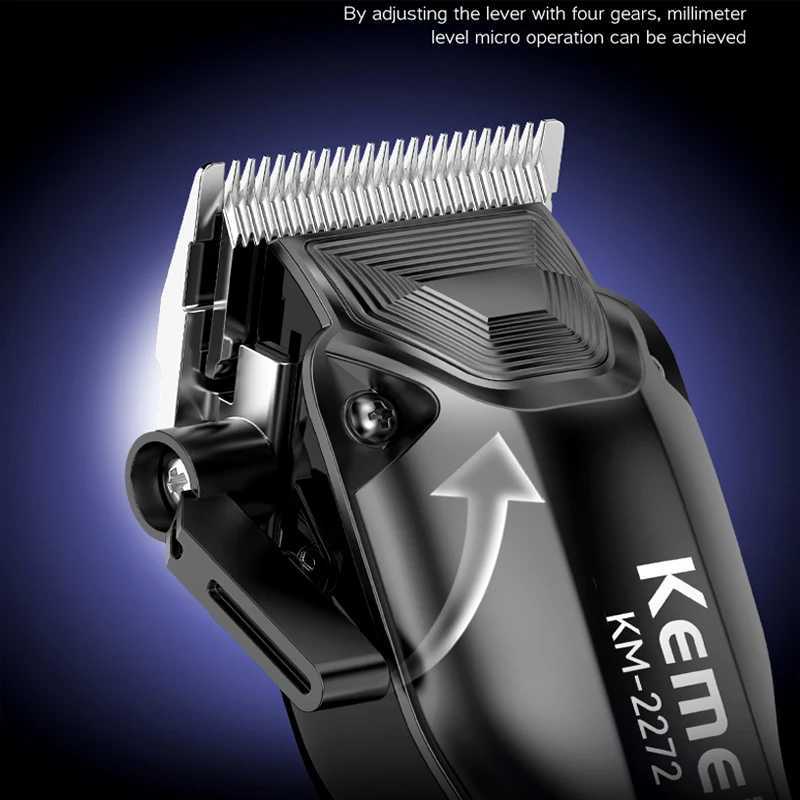 Kemei Mens Hair Clipper Electric Professional Cordless Hair Trimmer USB Rechargeable Hair Clippers With LCD Display KM2272 R250926