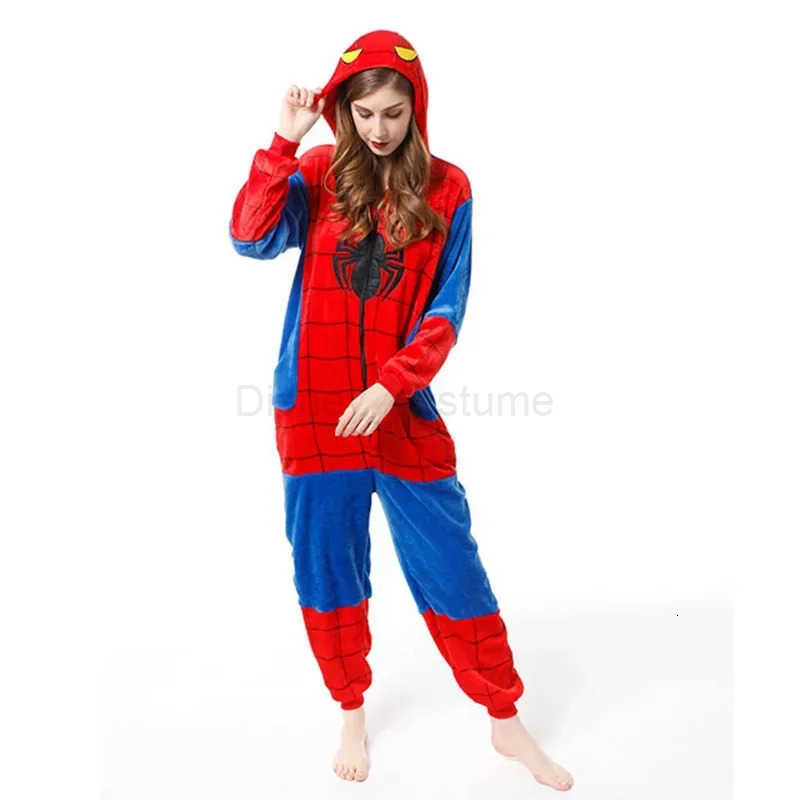 Disney 2025 Childrens Pajamas Spiderman Cosplay Costume Nightgown Home Flanne Hooded Sleepwear Jumpsuit Pajamas for Spider Man Costume H250926