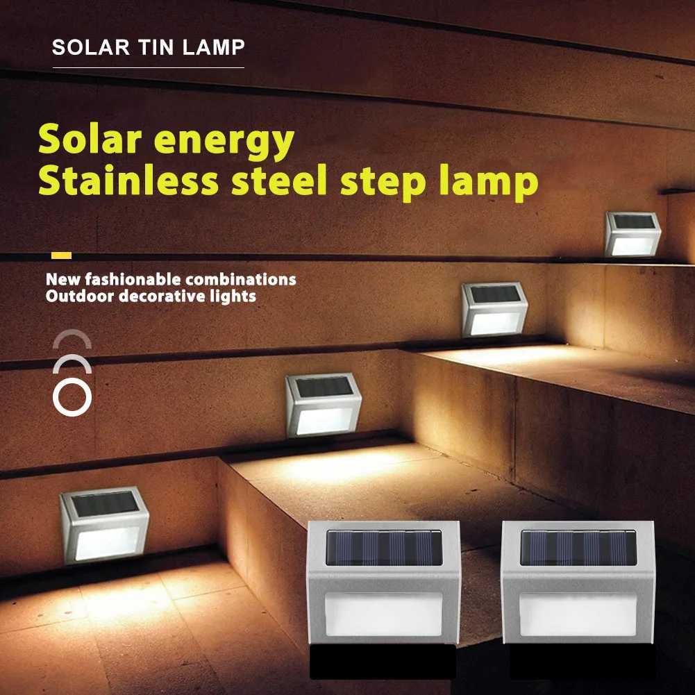 112pcs Solar Stainless Steel Step Light Waterproof Anticorrosion and Environmental Protection Wall Light for Garden Fence Wall C250925