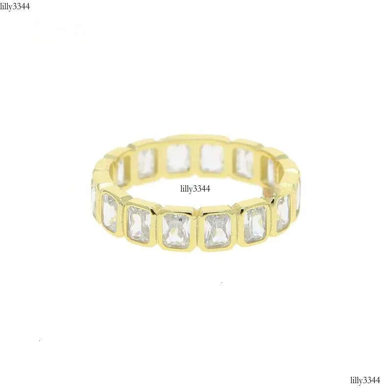 Luster Unique Wedding Eternity Band Sier 14k Gold Bezel Set 3x5mm Emerald Cut Moissanite Oval Ring for Women aaa