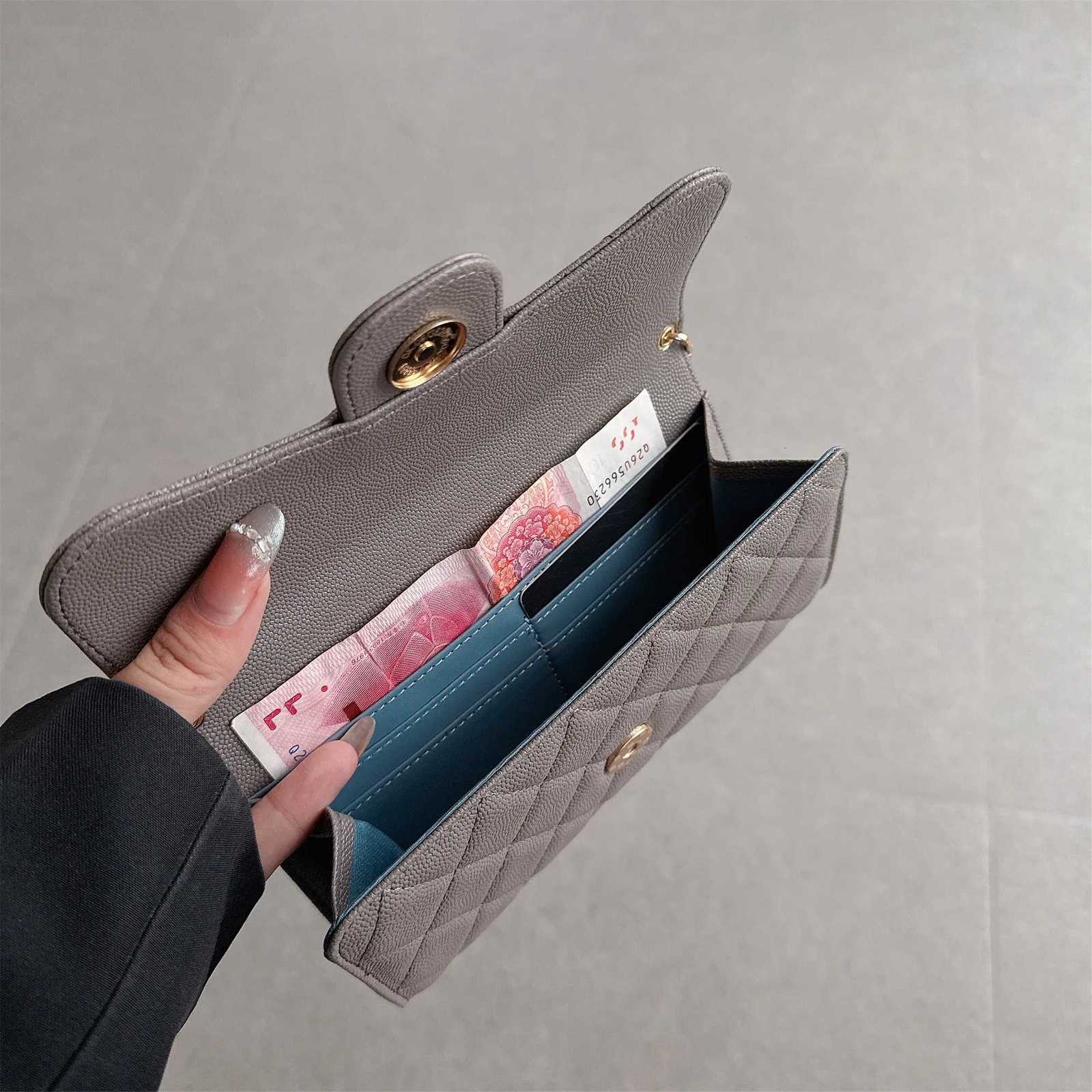 Diamond Pattern Mini Square Bag Womens Wallet Mobile Phone Bag Cards Bag Chain Womens Leather Bag Simple Style Handbag Z250926