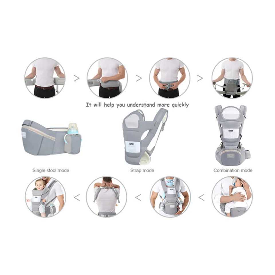 Ergonomic Baby Carrier Backpack Infant Baby Hipseat Carrier Front Facing Ergonomic Kangaroo Baby Wrap Sling Travel Backpack J250925