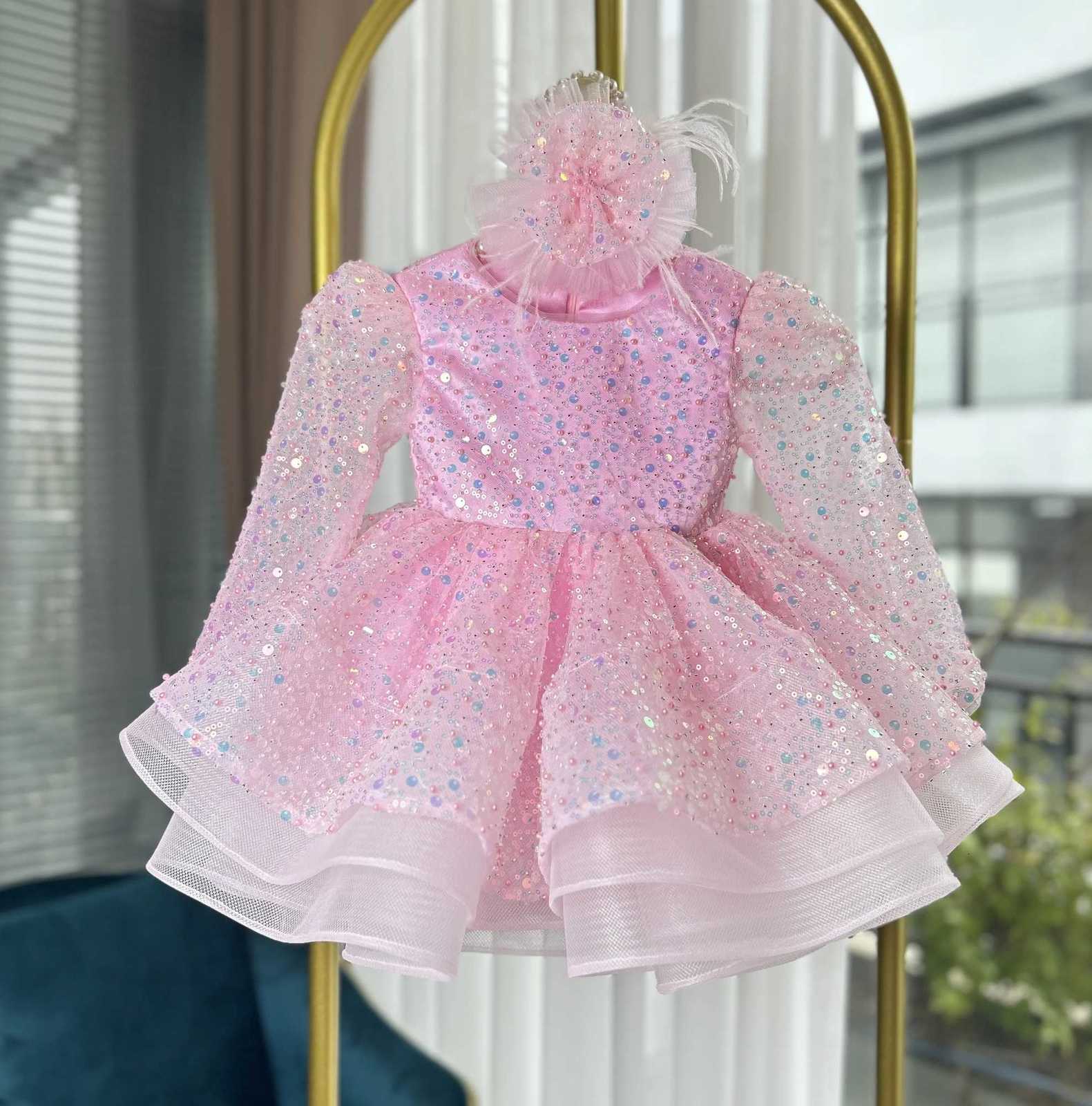 Flower Girl Dress Up Baby Girl Beauty Pageant Dress Butterfly Sequin Princess Dress Preschool Girl Special Occasion 06yearold Z250926