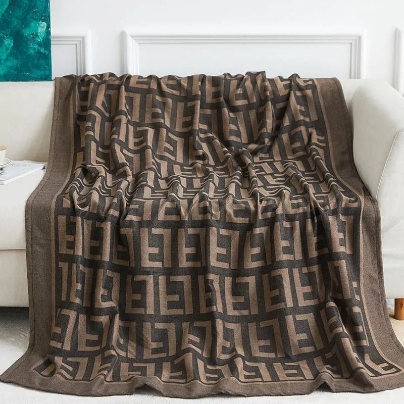 Woven Blankets Soft Cozy Lightweight Throw Blanket for Couch Bed Chairs Camping Airplane Travel