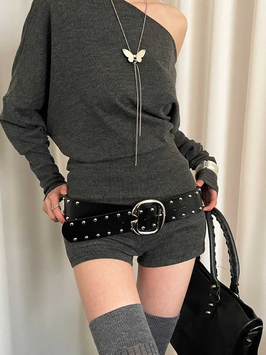 HeavyDuty Design Sense Wide Belt For Women Punk Style Rivet With Skirt And Pants Waistcoat American Style Hot Girl Style Belt L250926