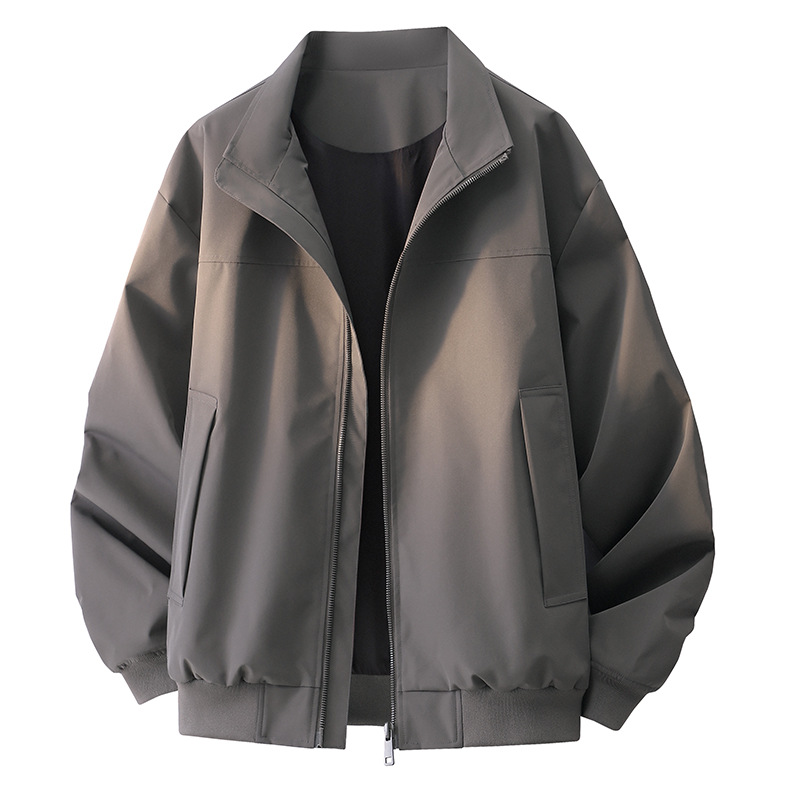 F100805 Autumn and Winter Men's Zipper Stand Collar Sweater Retro Earth Color Hoodie Women