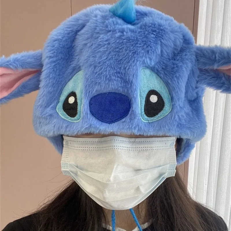Disney Personalized Series Stitch Cute Creative Cartoon Pattern Men and Womens Winter New Warm Ear Protection Hat Holiday Gift H250926