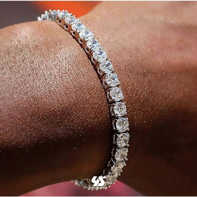 2025 Luxury 18K Gold Plated 3mm4mm Full Diamond Tennis Bracelet Gold Silver Plated Unisex Statement Jewelry for Wedding Party