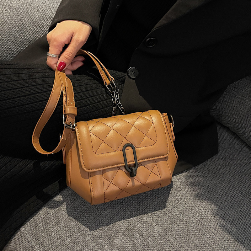 2025 autumn and winter French style new trend niche design women's shoulder bag fashionable quilted chain bag bag retro light luxury designer bag