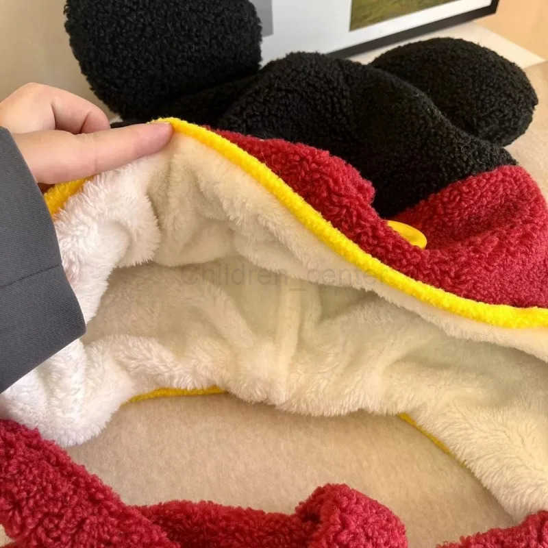 Disney Mickey Mouse Earflap Hat Plush Winter Hooded Kawaii Beanies Anime Creative Couple Men Women Home Soft Fluffy Earmuffs Hat H250926