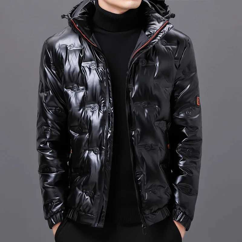 New Winter Bright Solid Color Hooded Warm Down Jacket Fashionable and Trendy Highquality and Comfortable Warm Jacket W250926