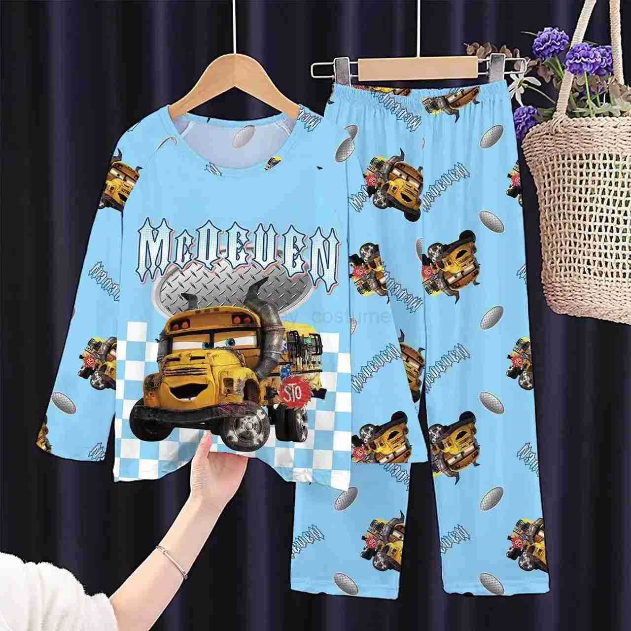 Disney Cars Kids Pajama Sets Trendy Adorable Cartoon Print Children Nightwear Set Comfortable Suitable Indoor Clothes Autumn H250926