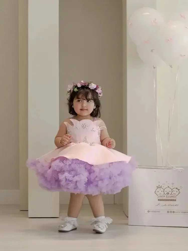 Flower Girl DressesCustomized Puffy Flower Girl Dresses For Wedding Knee Length Crystal Lovely Toddler Photo Shoot Birthday Part Z250926