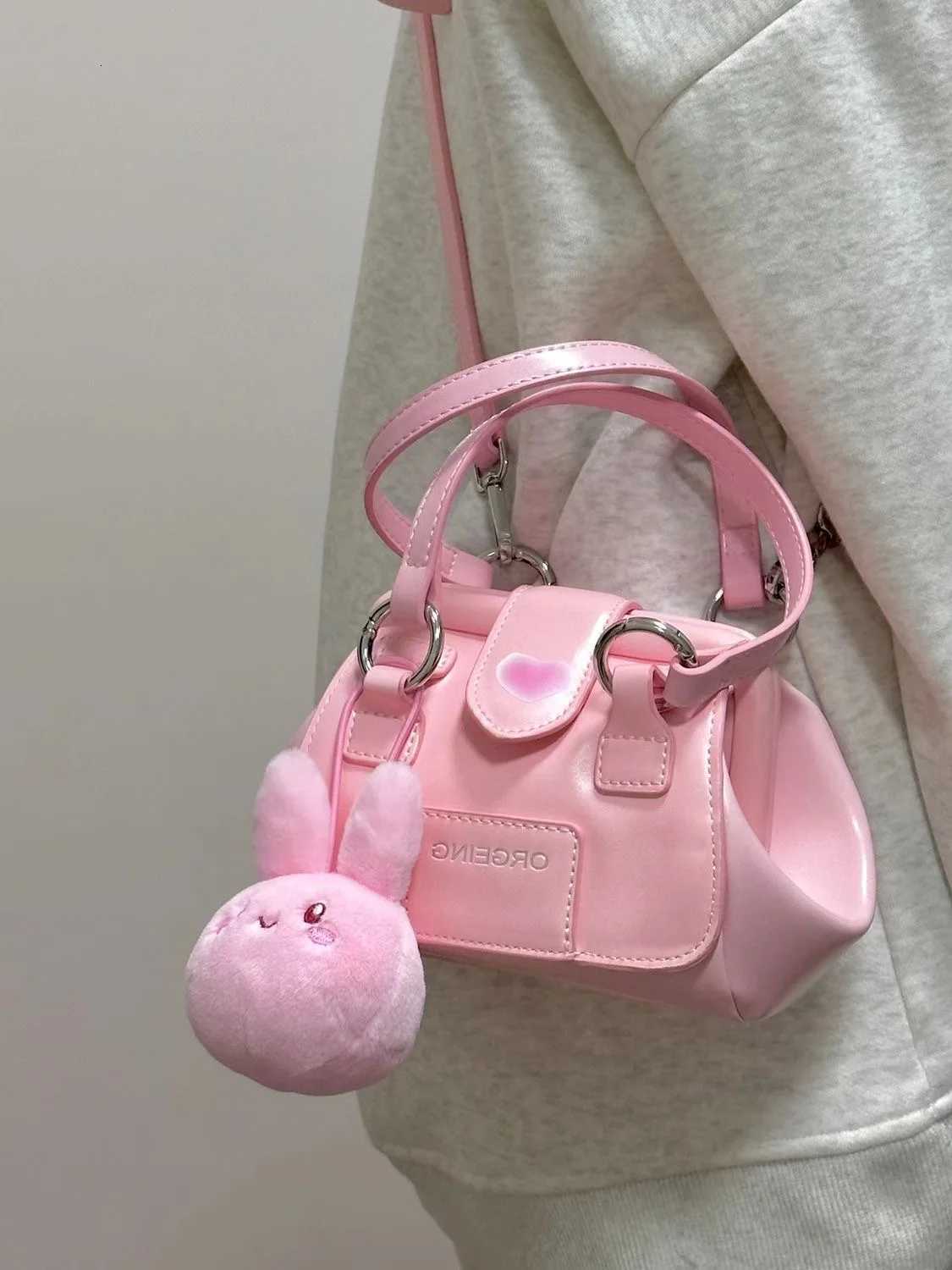 Pink Crossbody Bags for Women Luxury Designer Long Strap Cute Handbag Trend 2023 Vintage Small Shoulder Bag For Girls Summer New Z250926
