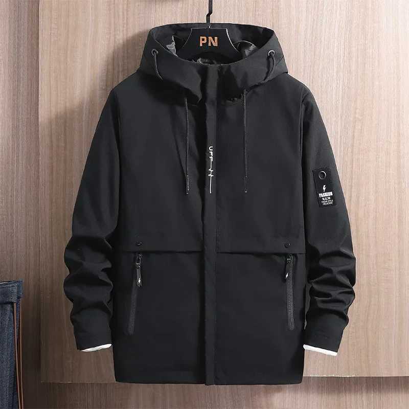 Mens Hooded Jacket 2024 Spring New Style Sports Solid Color Korean Version Slims Smooths Your Silhouette Thin Simple Middle Age W250926