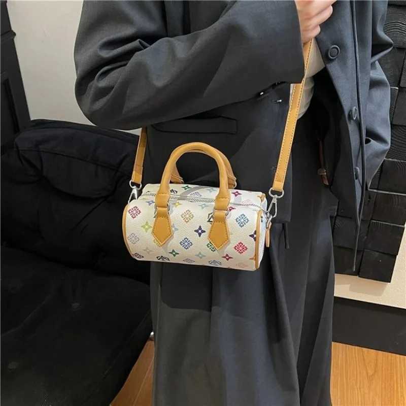 Womens Crochet Shoulder Bag Bohemian Style Maillard Printing Crossbody Purse For Beach Vacation Shopping Commuting FashionW250926