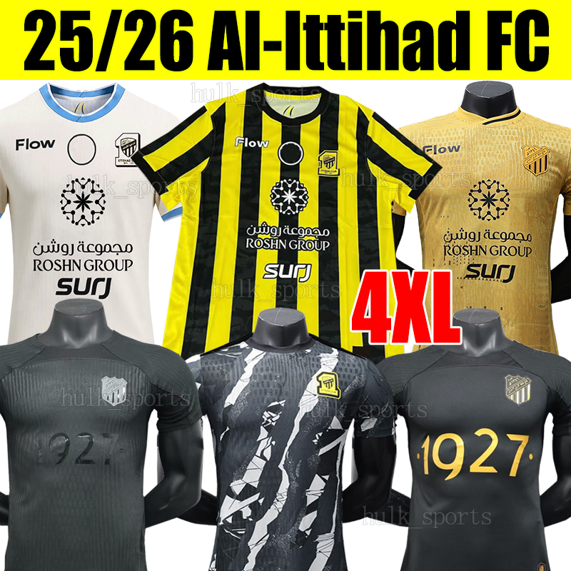 4XL 25/26 BENZEMA Al Ittihad FC soccer jerseys KANTE FIRMINO AOUAR Fans Player Version 2025 2026 AL-SHEHRI camiseta de futbol home Men kids kit socks football shirts