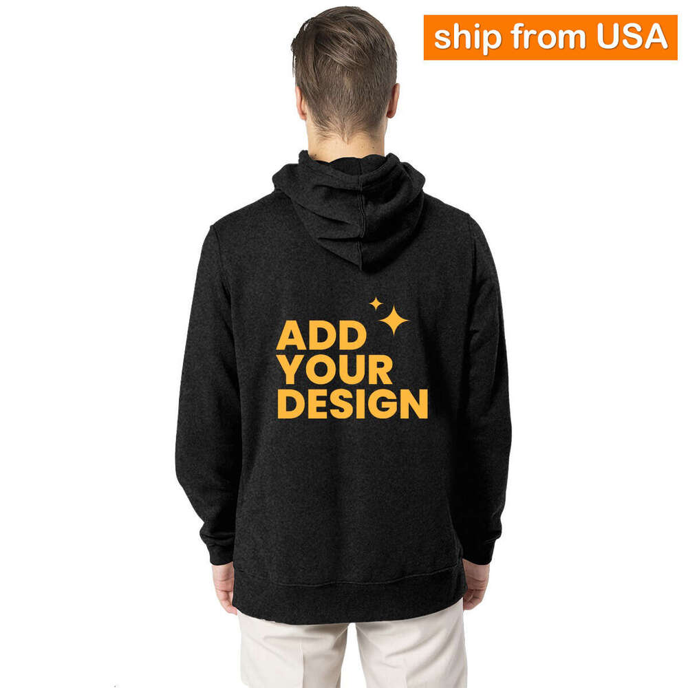DHgatepod Men's Wool-Lined Hoodie with Back Print - 50% Cotton 50% Polyester Warm Pullover | DTF Customizable | Winter Essential