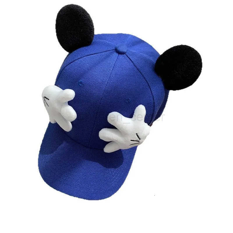 Disney cartoon cute Mickey Mouse ears hand cover face baseball cap casual fashion outdoor sports sunshade cap girl gift H250926