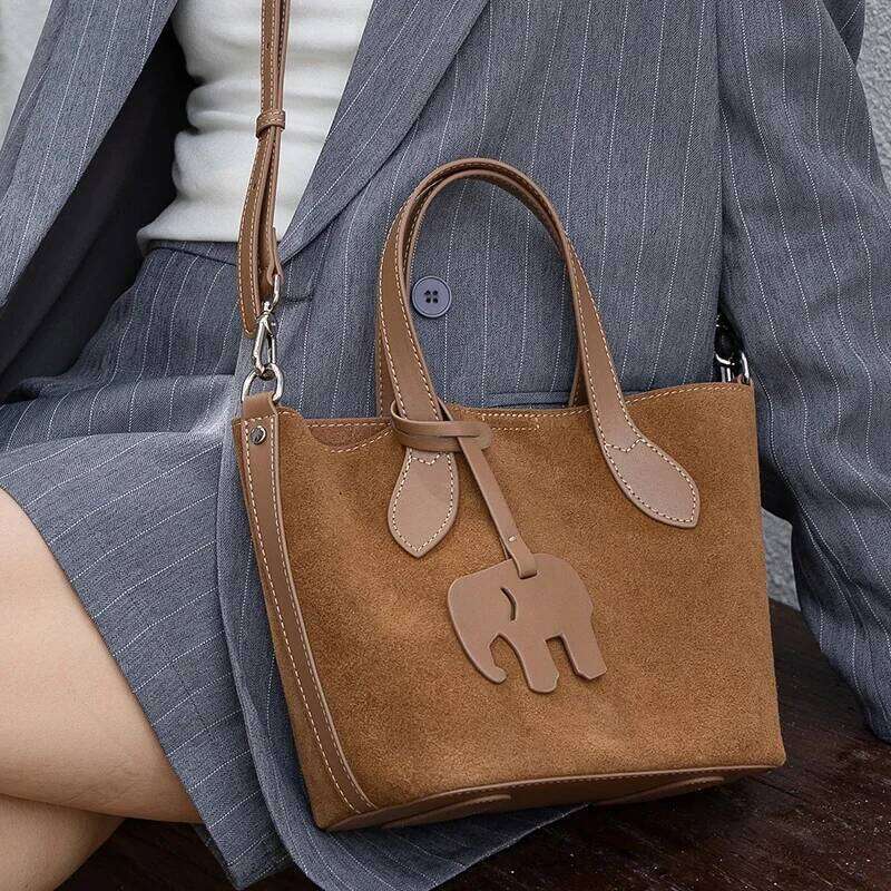 NEW Autumn Winter Women's Suede Cowhide Leather Crossbody Bag Designer Genuine Leather Commuting Shoulder Bag MDNG2509