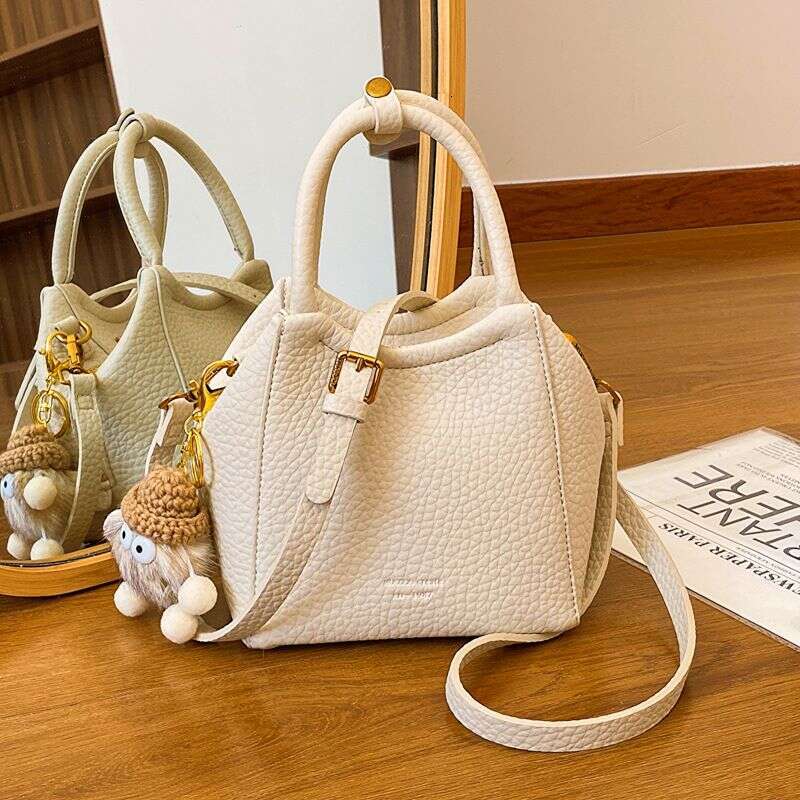 Yuezi Popular New Water Bucket Texture Western Lychee Pattern Fashion Small Commuting Shoulder Bag