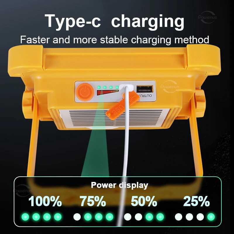 10000000LM Solar Portable LED Lamp Bright Rechargeable Multifunction Waterproof Camping Lamps Outdoor Emergency Portable Lantern C250925