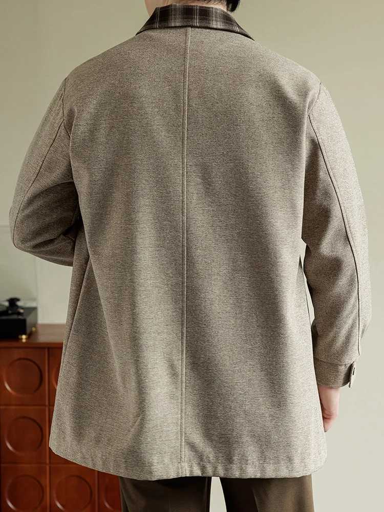 Big Tall 8XL MidLength Trench Coat Oversized Casual Long Jacket Outerwear Korean Fashion Mens Jacket Autumn Winter Coats W250926