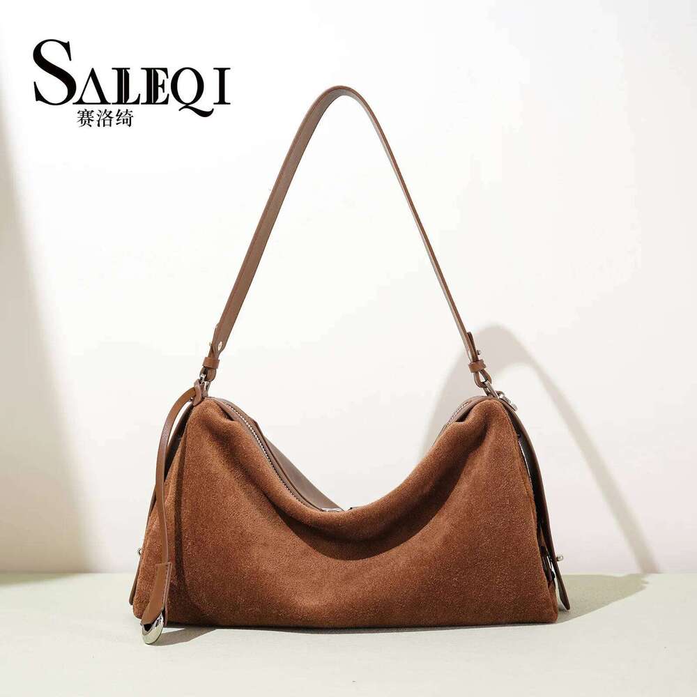 Matte Suede Cow Leather Big Casual Tote Women's Designer Brand Shoulder Crossbody Bag Genuine Grade Ladies New in Handbag