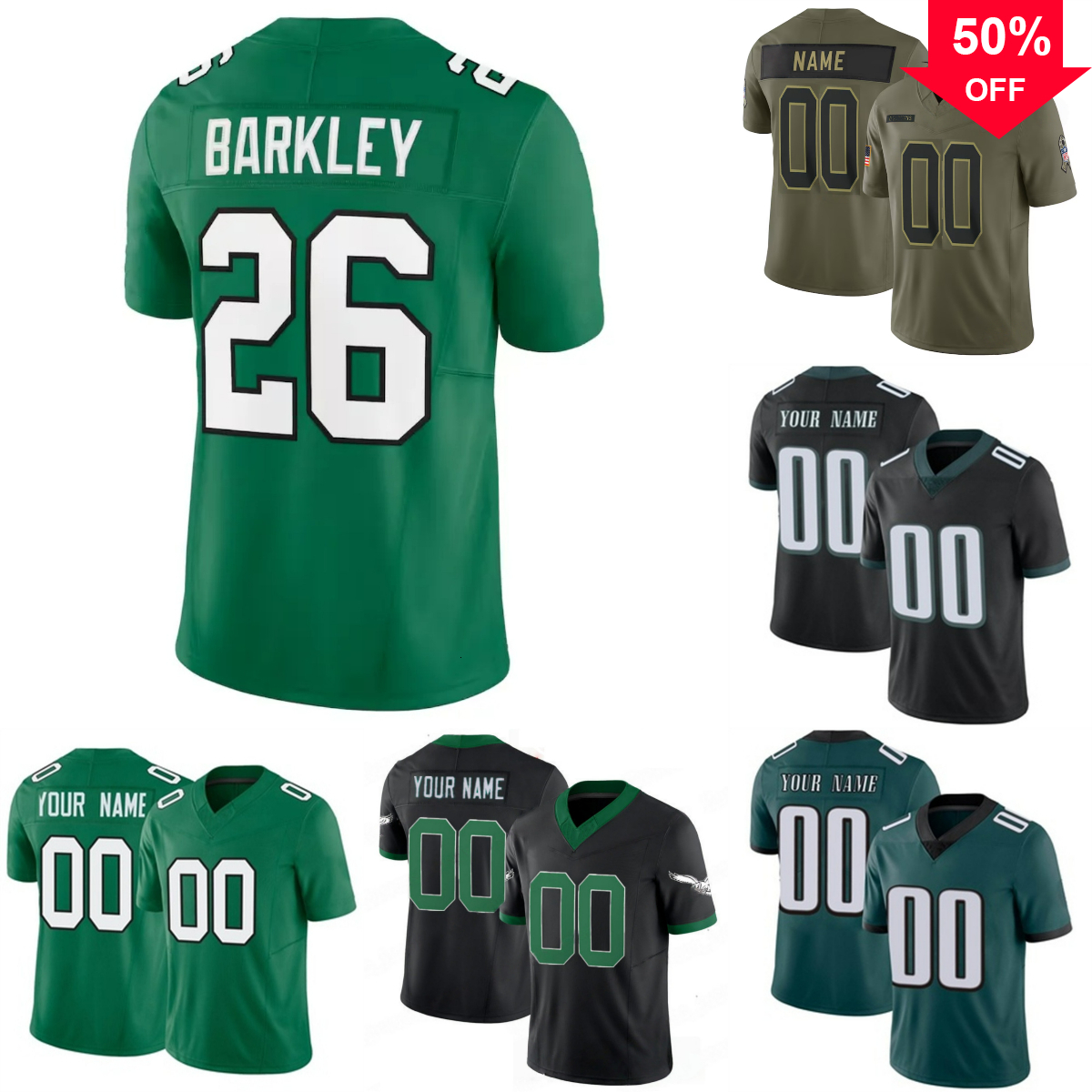 Custom Saquon Barkley game Jersey Hurts DeVonta Smith Brown Jalen Carter Dillon Dawkins Quinyon Mitchell Goedert Cooper DeJean sports mens jerseys