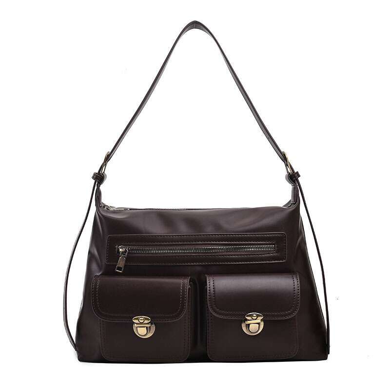Autumn New High-End Feel Shoulder Women's Large Capacity Niche Design Double Pocket Crossbody Bag