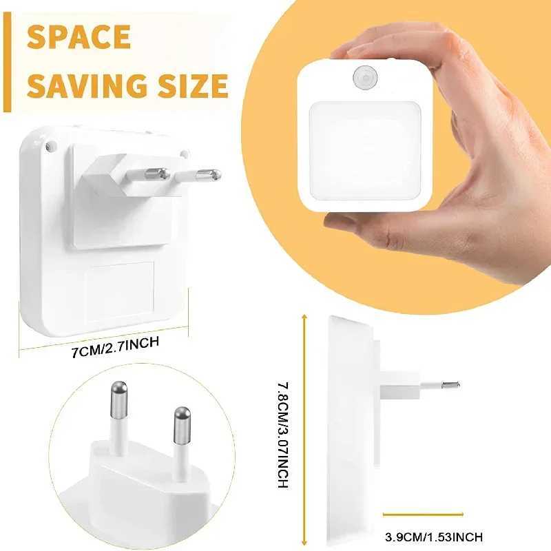 Night Light Motion Sensor With LED Light EU Plug Lamps ChildrenS Night Light Wireless Night Lamp For Bedside Table Bedroom Nigh C250925