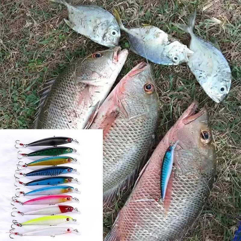 Laser Minnow Fishing Lure 105Pcs Artificial Bionic 9cm7g Swing Hard Bait with Feather Tack Hook Wobbr Pesca for Bass Pike W250926