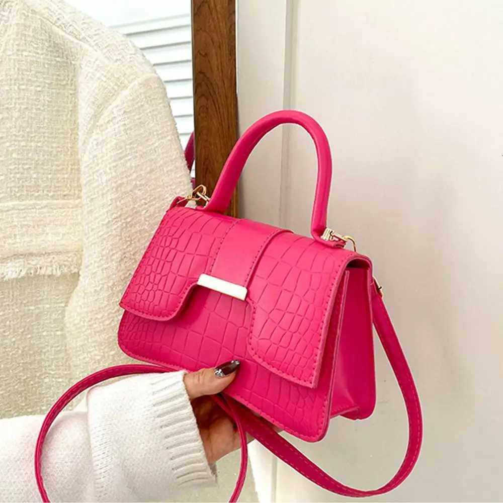 Fashion Female Shoulder Bag Alligator Pattern Small Square Bags for Women Pure Color Vintage Crossbody Bags PU Leather Handbags Z250926