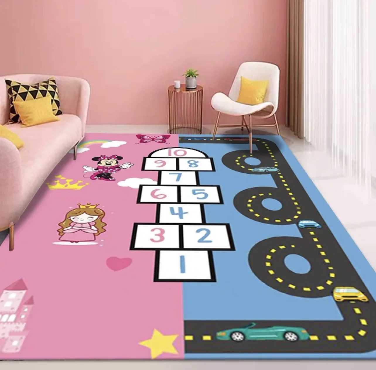Cartoon Hopscotch Carpet NonSlip Childrens Room Study Table and Chair Mat Kindergarten Play Floor Mat Home Decoration C250926