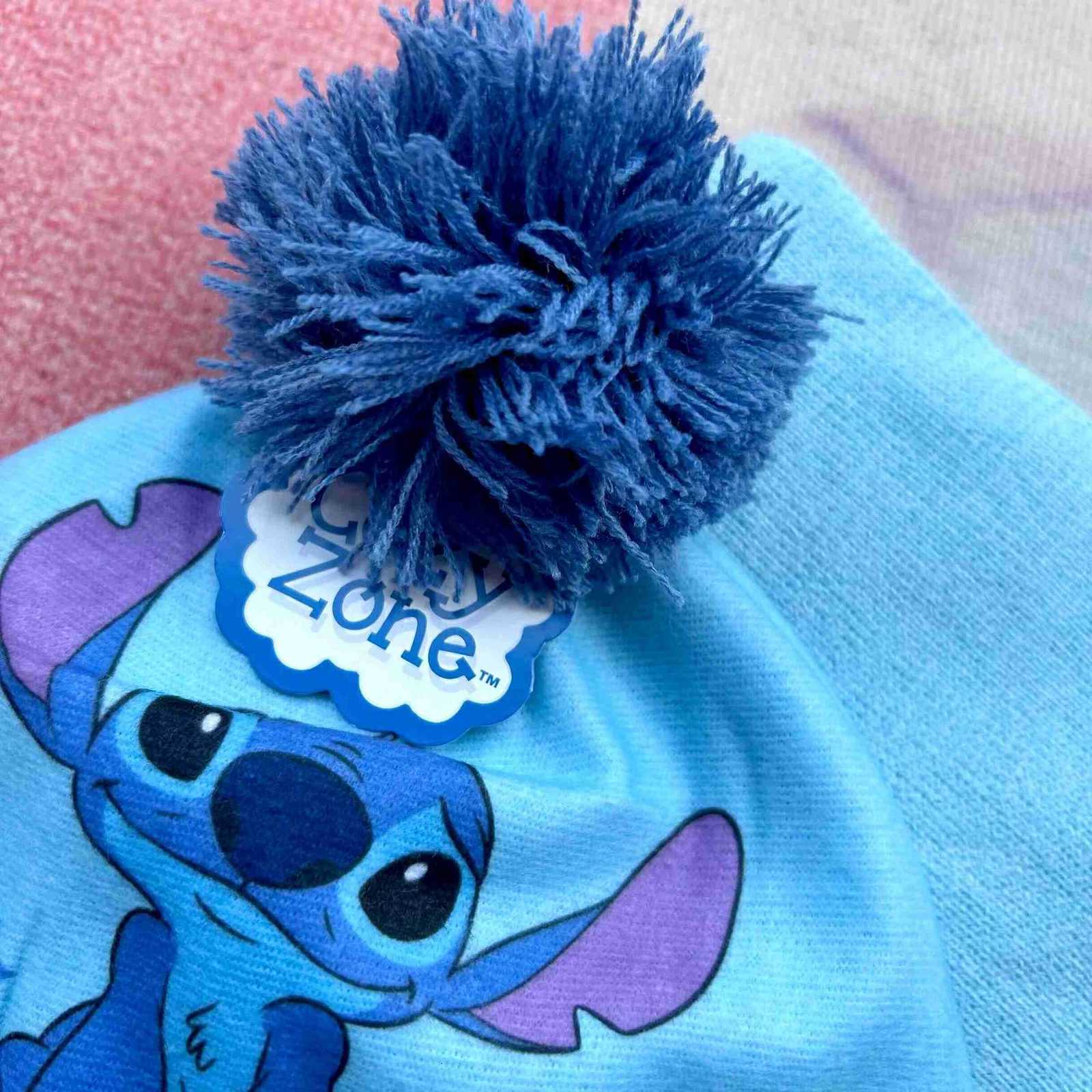 Disney 38Years New Autumn Winter Children Stitch Cartoon Scarf Hat Glove Warm knitted hat Boy Girl Cap Child Christmas Hat H250926