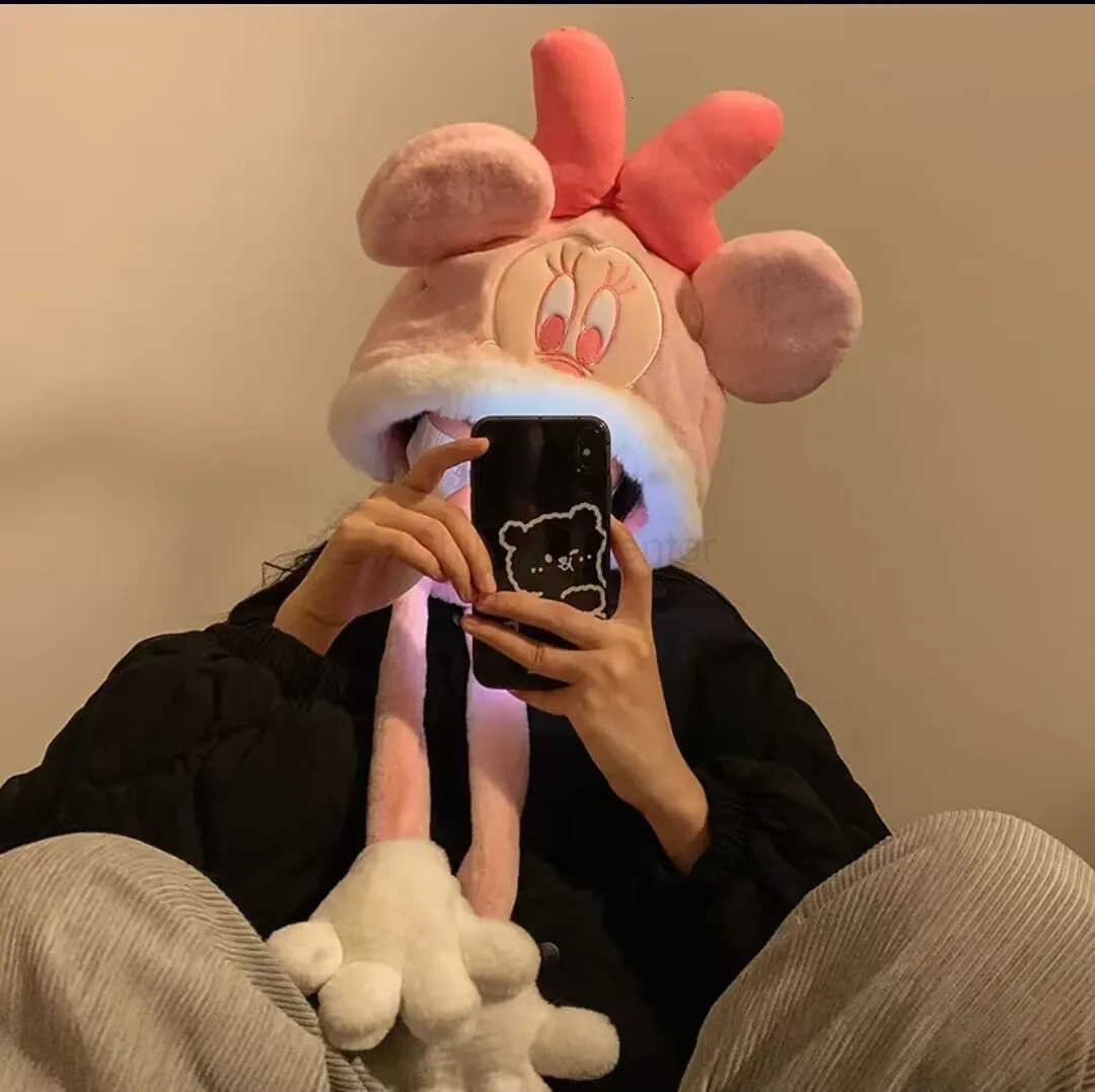 Disney Kawaii Winter Warm Plush Hat Minnie Mickey Mouse Figure Soft Cap For Adults Christmas Gifts H250926