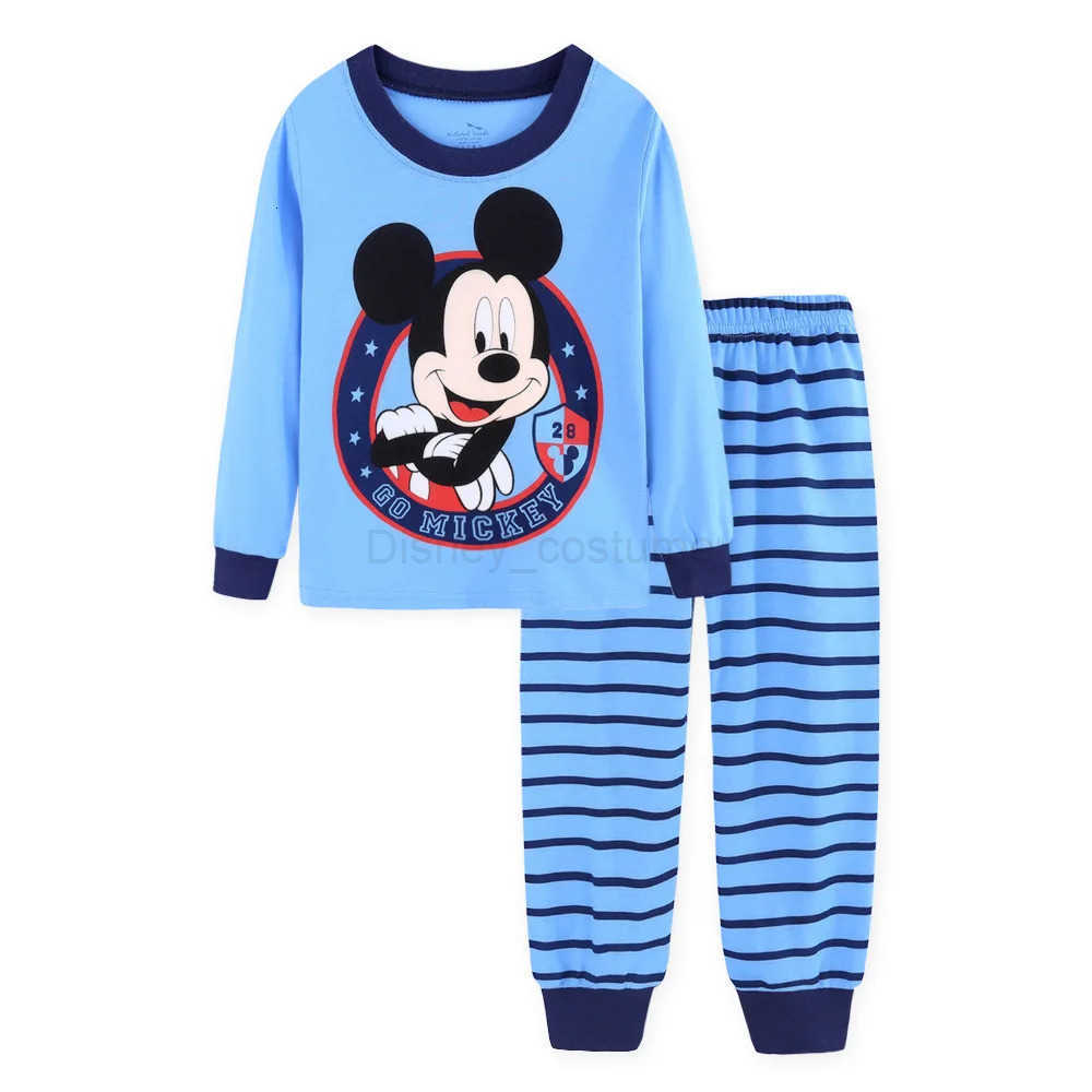 Disney 2024 New Boys Long Sleeve Pyjamas Kids Mickey Pajamas Baby Cotton Pijama Children Sleepwear Girls Clothing Sets Baby Wears H250926