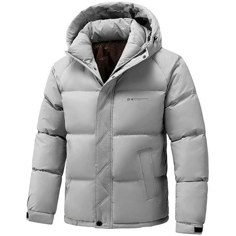 Down cotton jacket mens new thickened warm cotton jacket loose casual hooded cotton jacket mens windproof jacket W250926