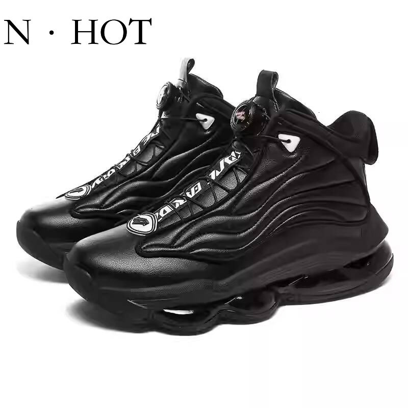 NHOT Designer Luxury Trendy Shoes Breathable Casual Shoes Trendy Sneakers High Top Rotating Buckle Air Cushion Practical Basketball Shoes Youth Fashio