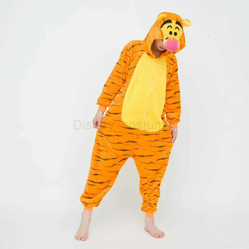 Disney Kigurumi Kids Cute Jumping Tiger Animal Cartoon Pajamas Children Sleepwear Girls Boys Onesies For Christmas Halloween Party H250926